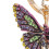 Papillon alliage de zinc porte-clés strass vert 5