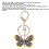 Papillon alliage de zinc porte-clés strass vert 12