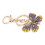 Papillon alliage de zinc porte-clés strass vert 15