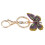 Papillon alliage de zinc porte-clés strass vert 16