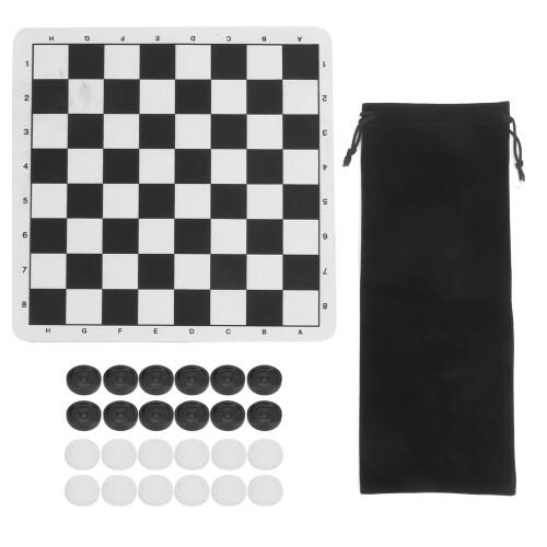Modello: Set da dama, 145 g, 24x24 cm, Nero/Bianco 1