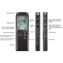 T60 32GB Registratore vocale WAV MP3 98x33x12mm