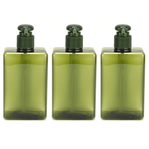 3 pièces flacons pompe 280 ml 147x67mm vert noirâtre 1