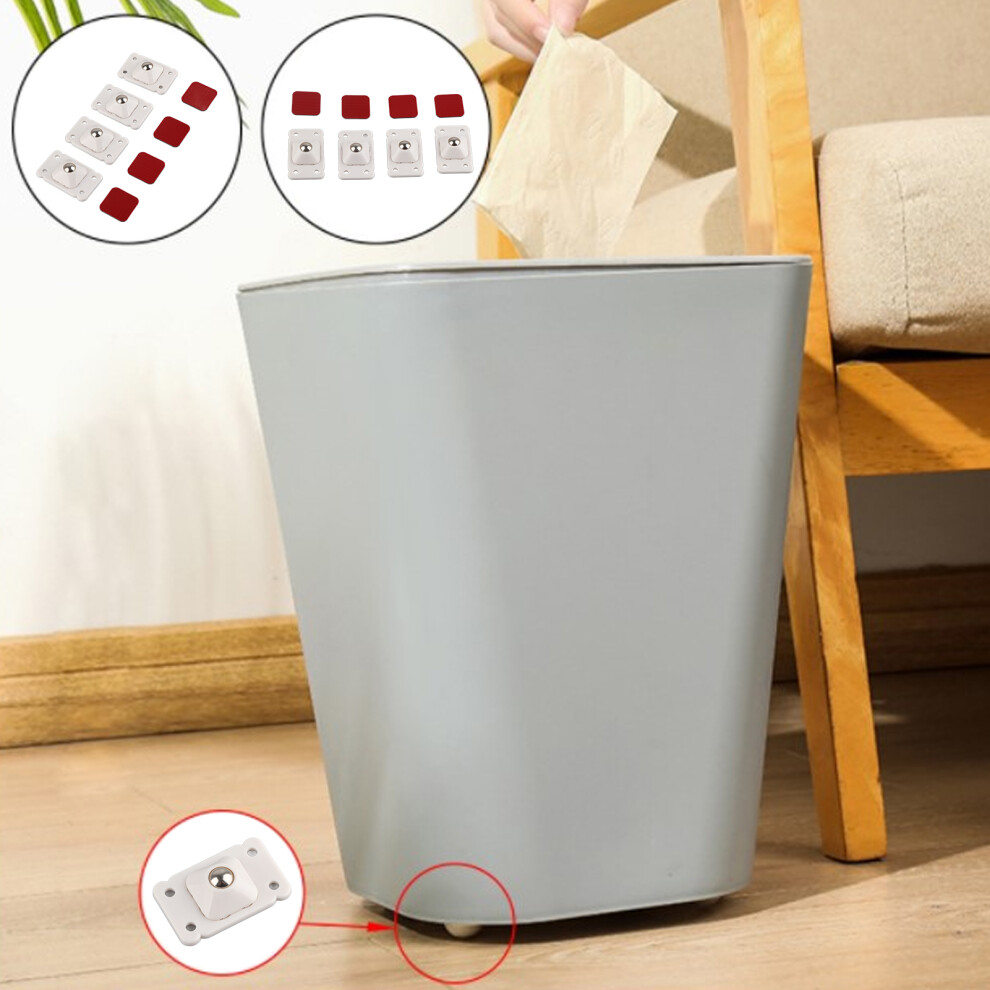 8Pcs Self Adhesive Wheels 360 Degree Universal Casters Pulleys Low Noise For Trash Can Storage Box 4401322576277