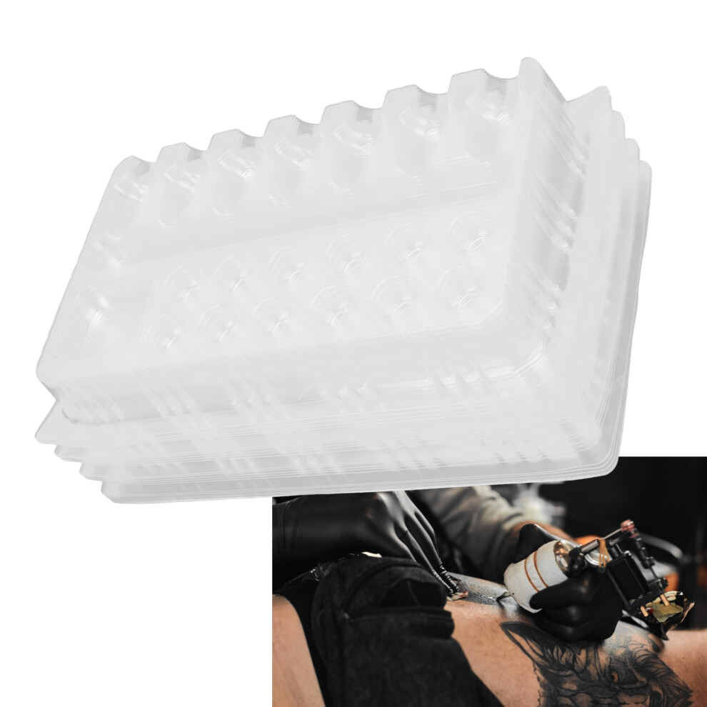 20pcs Disposable Tattoo Pigment Tray Ink Needle Holder Rack Eyebrow Tattoo Supply