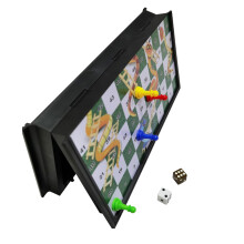 Portable Magnetic Ludo Board Games Classic Snakes and Ladders Folding Chess Game Entertainment Educational Gift for Children Students Adult