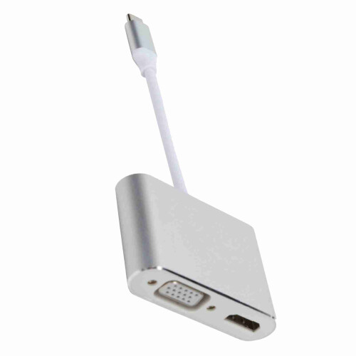 Adattatore Type-C a HDMI 4K, alluminio, bianco/grigio 2