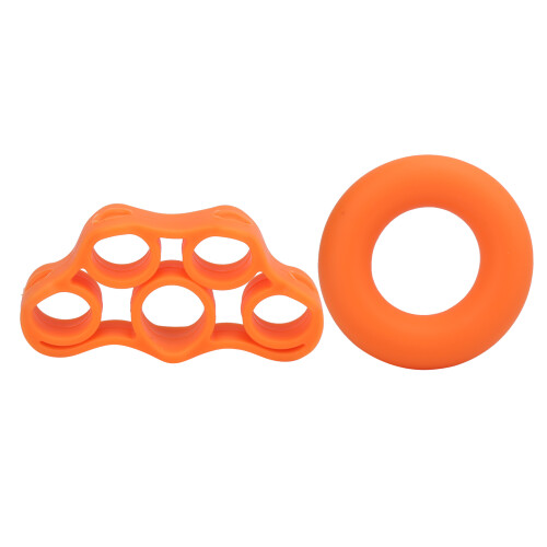 2 pezzi di trainer per dita in silicone arancione Ø 70 mm 1