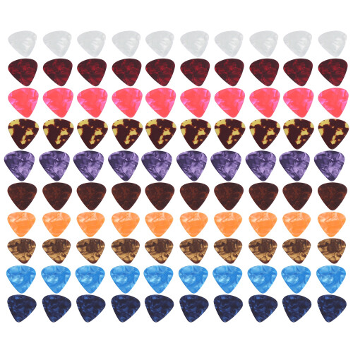 100 pièces colorées de plectres de guitare en celluloïde 0,46 mm 1