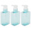 3 flacons-pompes de 100 ml, hauteur 117 mm, bleu transparent 14