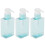 3 flacons-pompes de 100 ml, hauteur 117 mm, bleu transparent 15
