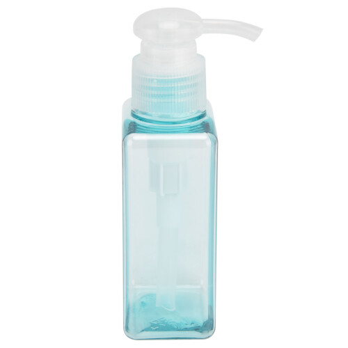 3 flacons-pompes de 100 ml, hauteur 117 mm, bleu transparent 2