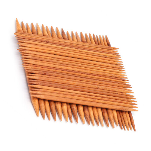 75 pezzi di aghi da maglia in bambù carbonizzato da 2,0 mm, 20 cm