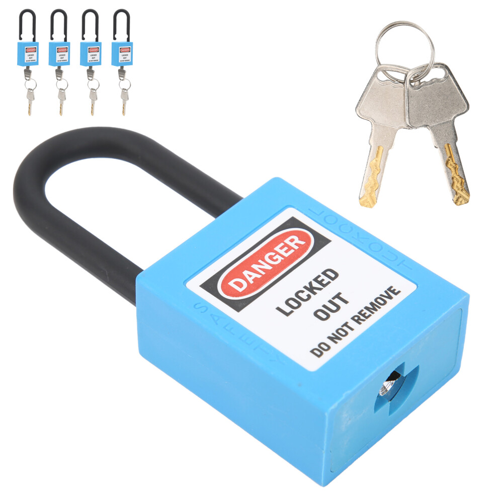5Set 38Mm Lockout Tagout Lock Nylon Durable Dustproof Insulated Safety Padlock With Keyblue 3401322585454