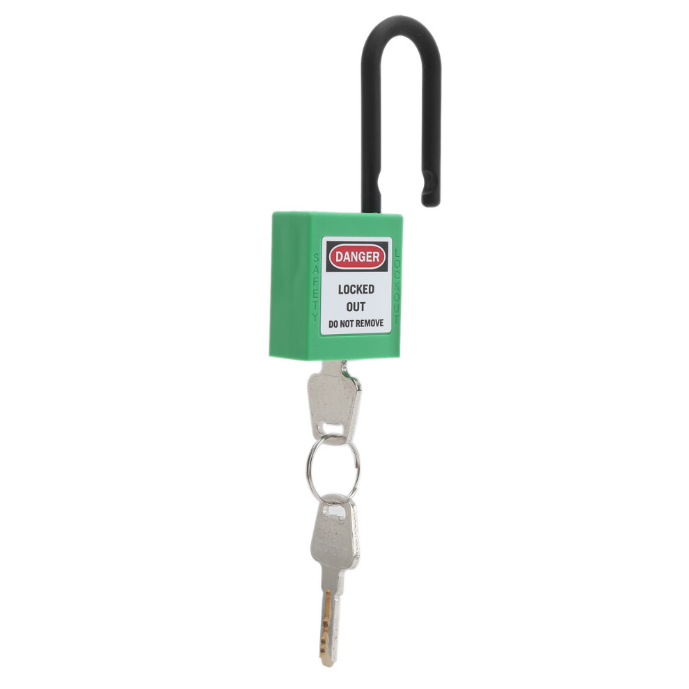 38Mm/1.5In Safety Padlock Engineering Insulation Dustproof With 2 Keys For Factories Construction Sites Hospitals(Green ) 4901322585472