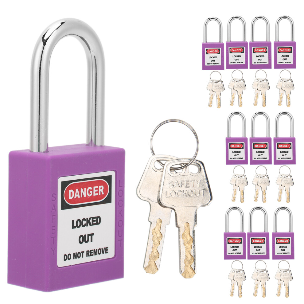 10Sets 38Mm Lockout Tagout Lock Durable Nylon Isolation Design Corrosion Resistant Padlock With 20 Keyspurple 7651322585275