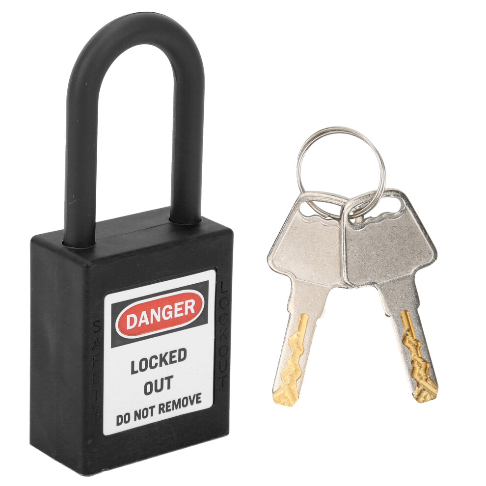38Mm Lockout Tagout Lock Nylon Corrosion Resistant Insulated Safety Padlock With Keyblack 8741322585425