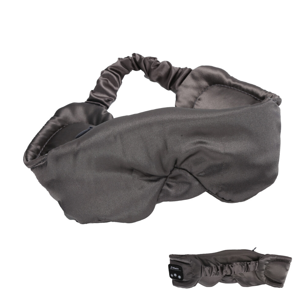 Silk Bluetooth 5.0 Wireless Eye Mask UltraThin Bluetooth Music Blackout Eye Mask for Listening to Songs and Calls(Gray )