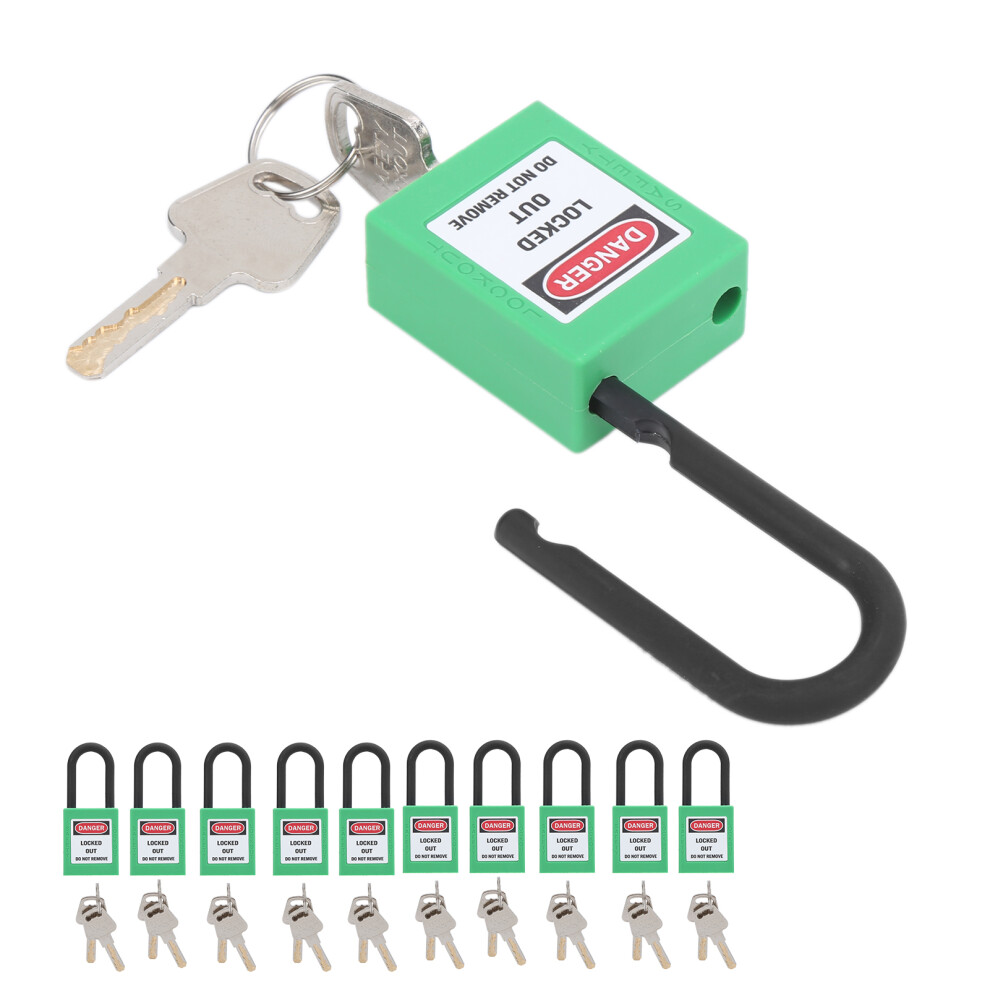 10Set 38Mm/1.5In Safety Padlock Engineering Insulation Dustproof For Factories Construction Sites Hospitals Chemicals(Green ) 3201322585504
