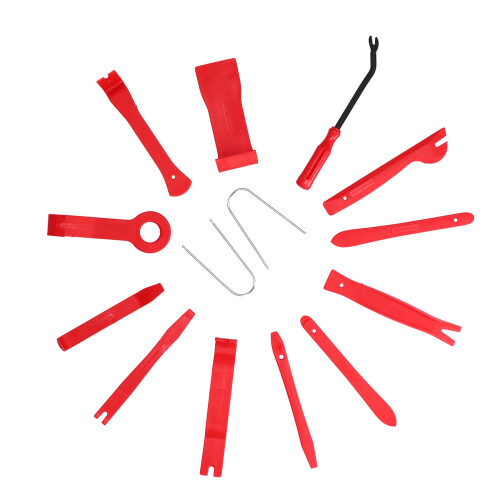 Ensemble d'outils de démontage automobile de 14 pièces pour panneau de porte rouge. 2