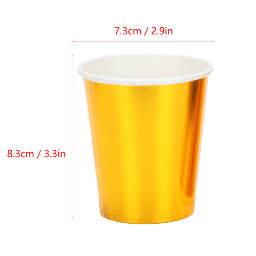 20 gobelets en papier dorés 8,3x7,3x7,3 cm compostables 2