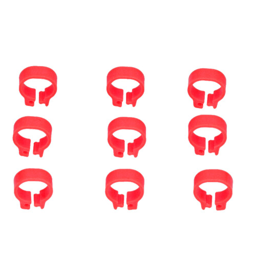100 Stück Taubenkennungsringe 8 mm Kunststoff Rot Pack 2