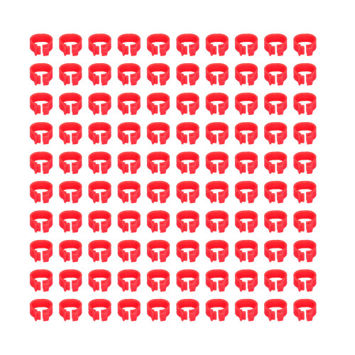 100 Stück Taubenkennungsringe 8 mm Kunststoff Rot Pack