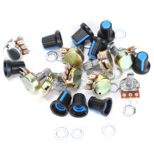 9Pcs Potentiometer Metal Linear Rotary Set B1k 2k 5k 10k 20k 50k 100k 500k 1m WH148