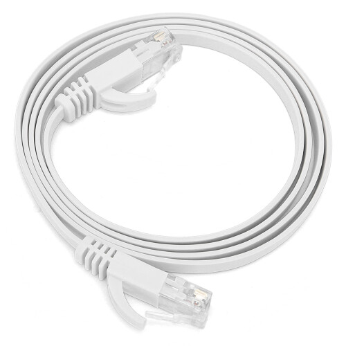 Câble Ethernet Cat6 plat 10 Gbps 1 m 8 conducteurs noir 1