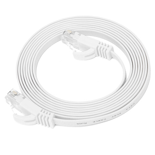 Câble Ethernet CAT6 plat de 2 m, 8 conducteurs, cuivre, noir 1