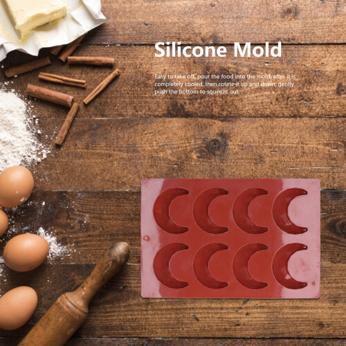 Moule en silicone 3D en forme de lune à 8 cavités, 110 g, chocolat 2