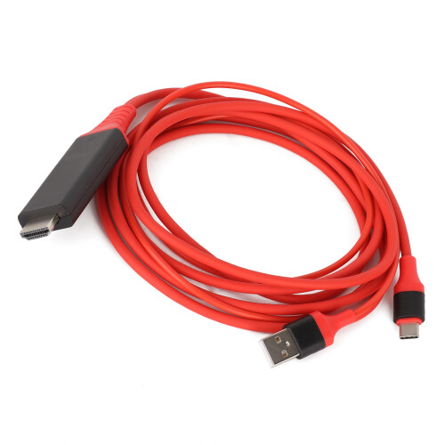 Cavo adattatore USB-C a HDMI USB 3.1 Rosso da 6 piedi 2