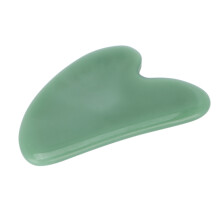 Pietra gua sha in giada a forma di cuore color pesca, 1 pezzo, verde scuro