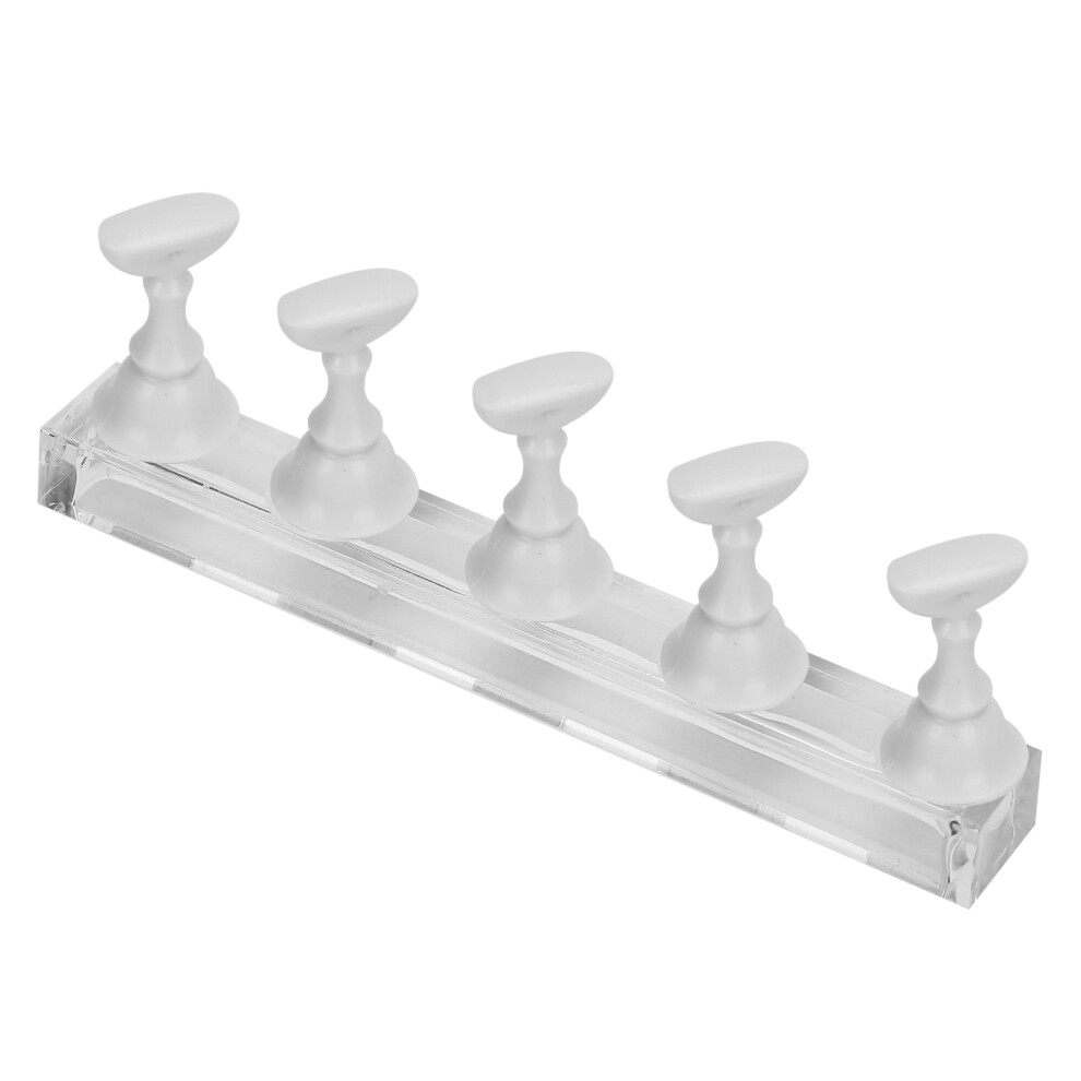 Nail Art Display Practice Stand Magnetic Nail Fingernail Tip Holder Manicure Set ToolWhite