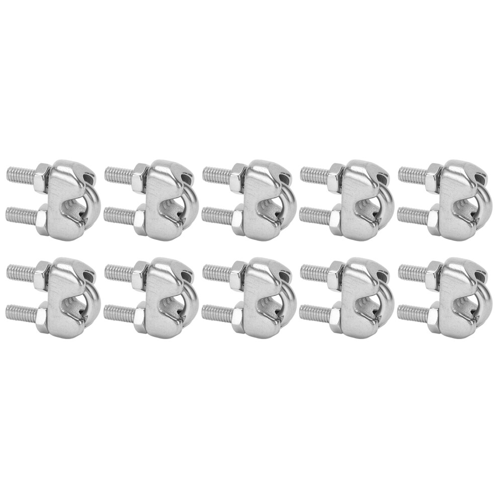 10Pcs 3/16 Inch M4 Stainless Steel Wire Rope Cable Clip Clamp U Bolt Saddle Fastener 4071322597451