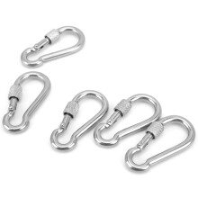 Moschettone in acciaio inossidabile da 50 mm, carico di 50 kg, argento