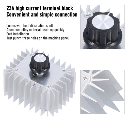 Régulateur à thyristor 5000 W 220 V 84,8  70  40 mm Argent 2