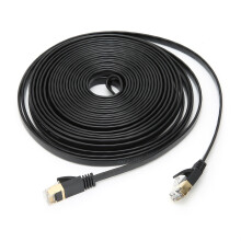 Nero CAT7 10Gbps cavo RJ45 schermato a otto conduttori da 5 m