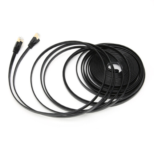 Câble CAT7 blindé noir 10 Gbps 8 conducteurs 1 m RJ45
