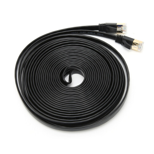 Câble CAT7 blindé noir 10 Gbps 8 conducteurs 1 m RJ45 2