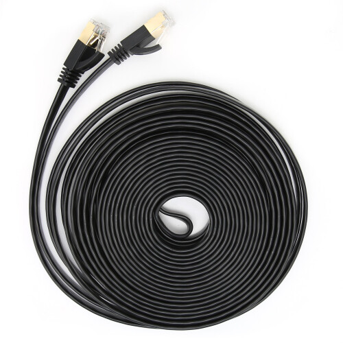 Câble CAT7 blindé noir 10 Gbps 8 conducteurs 1 m RJ45 1