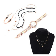 Women Jewelry Set Watch Bracelet Necklace Wife Girlfriend Anniversary Birthday Gift Rose Gold