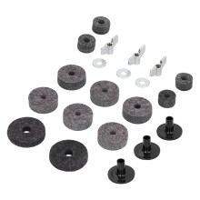 21 pièces ensemble de feutres pour cymbales noir/argent écrou papillon en acier inoxydable
