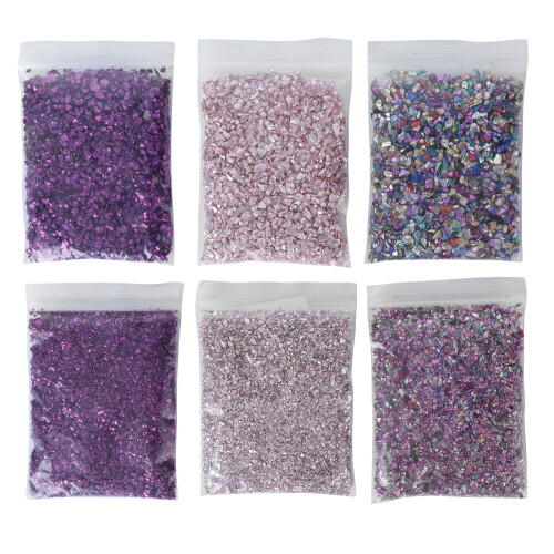 Remplissage en verre concassé : éclats irréguliers, rose/violet 1