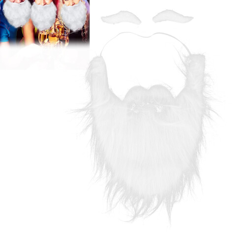 Set Barba di Babbo Natale, 3 pezzi, corda elastica, flanella