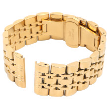 Bracelet de montre en acier inoxydable 22 mm 180 mm doré 7,1 po