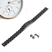 Bracelet de montre en acier inoxydable anti-rouille 10 mm / 0,4 po - noir 172 mm