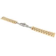 Bracelet de montre en acier inoxydable doré, largeur 18 mm / 0,71 po, longueur 180 mm