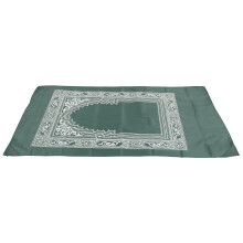 Muslim Prayer Rug 4 Stabilization Iron Corners Blanket with Compass for Traveling OutdoorBlackish Green
