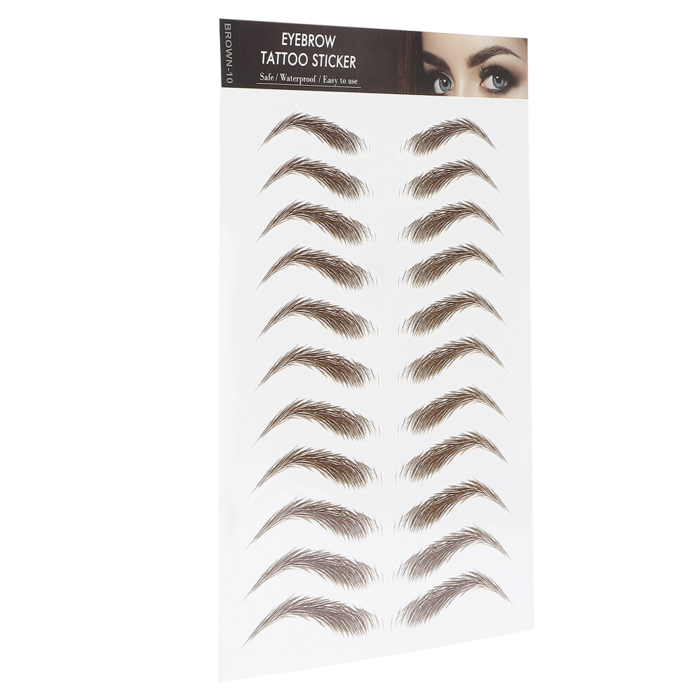 Professional Waterproof Eyebrow Tattoo Sticker Eyebrow Transfer Sticker for WomenBROWNâ10